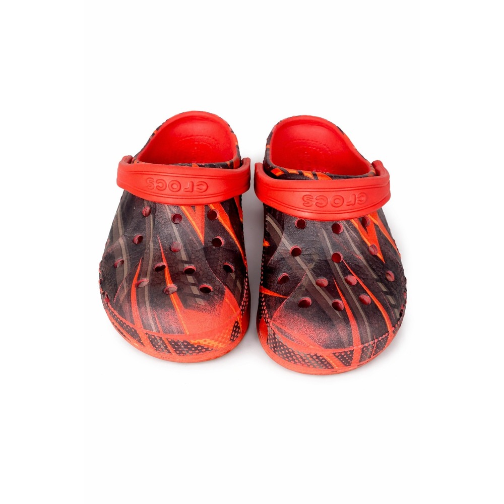 Crocs Kids Classic Clog C11 Black Red‎ Graphic Print Lightweight Shoes